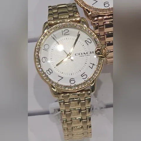 Coach Gold, crystal bezel, Arabic dial
