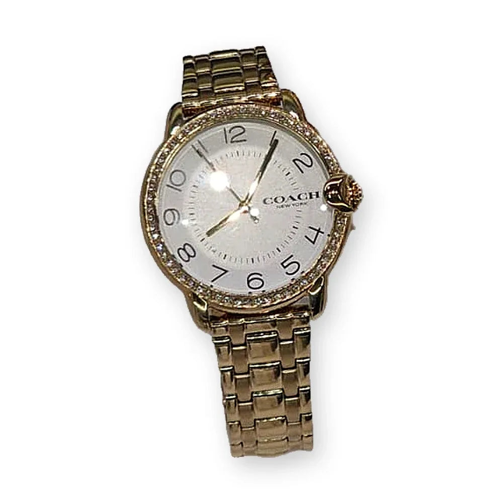 Coach Gold, crystal bezel, Arabic dial