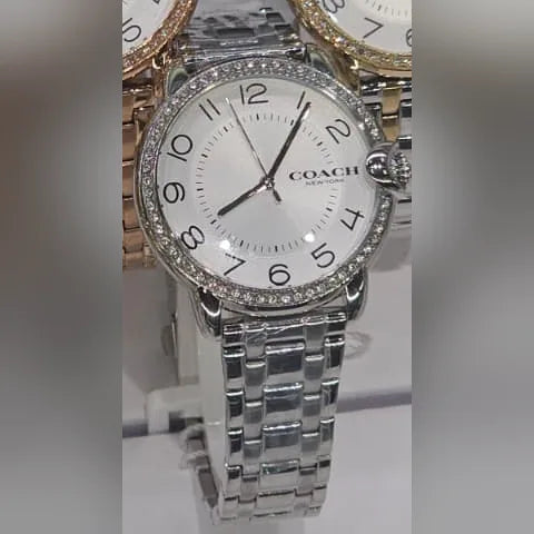 Coach Silver, crystal bezel, Arabic dial
