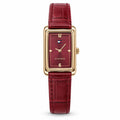 Tommy Hilfiger Gold rectangle, burgundy leather