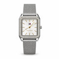 Tommy Hilfiger Silver mesh rectangle, crystal bezel