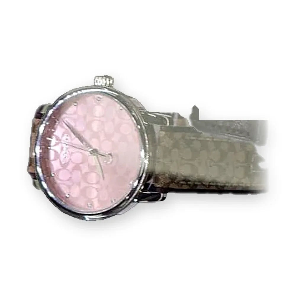 Coach Pink logo dial, signature strap