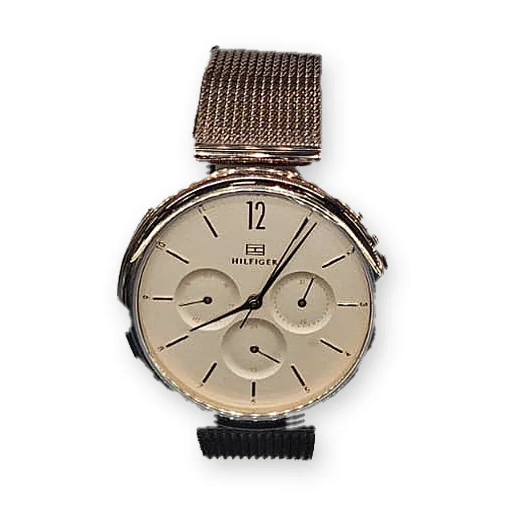 Tommy Hilfiger Rose-gold mesh multifunction