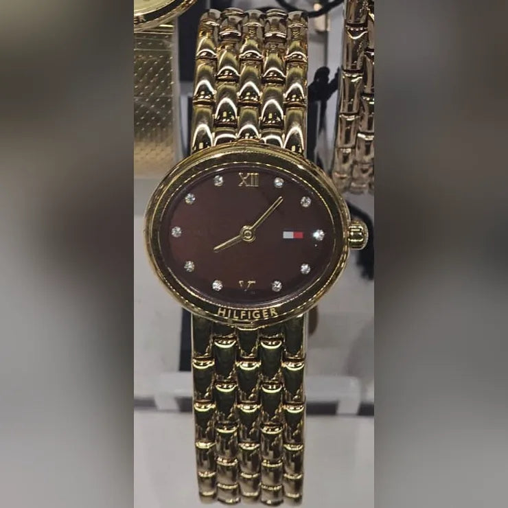 Tommy Hilfiger Gold oval, brown dial