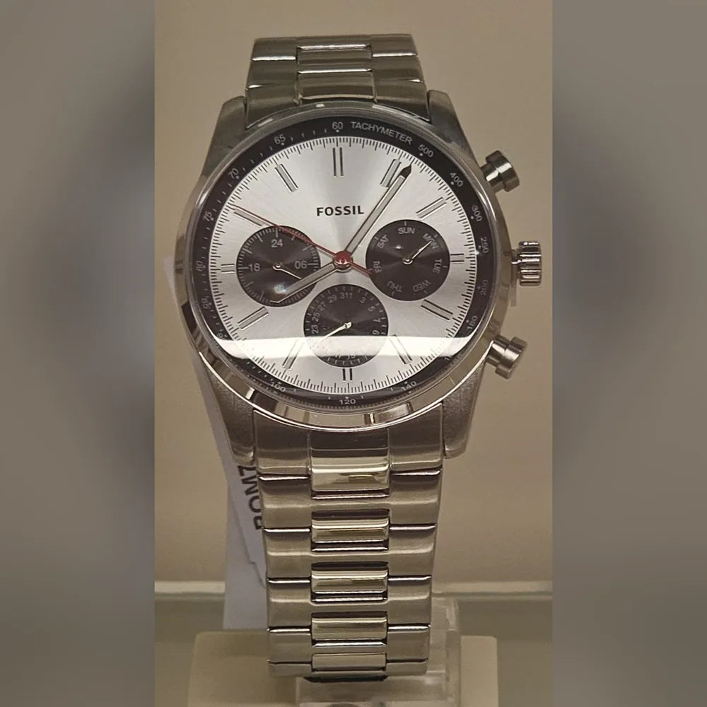 Fossil Silver chronograph, tachymeter