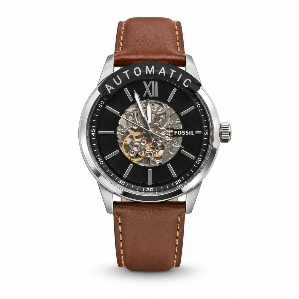 Fossil Automatic skeleton, black dial