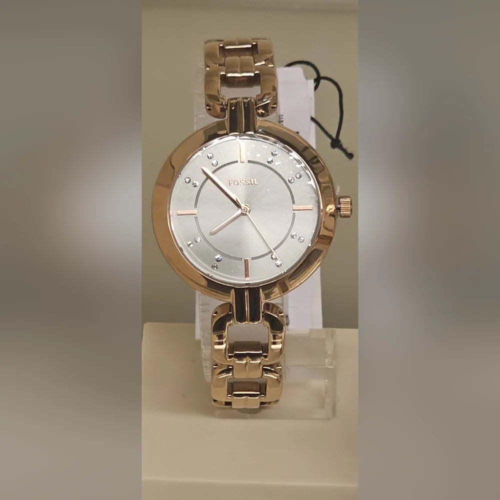 Fossil Rose-gold, open-link bracelet