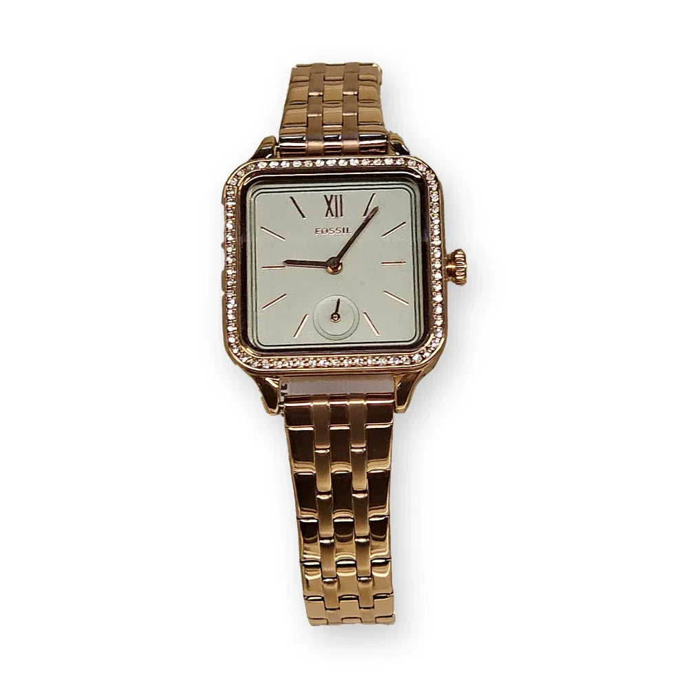 Fossil Rose-gold square, crystal bezel