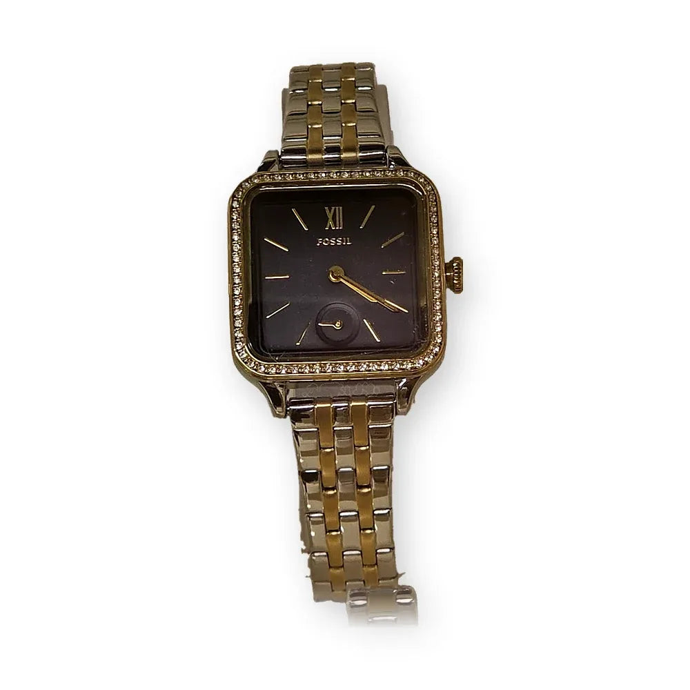 Fossil Two-tone square, black dial