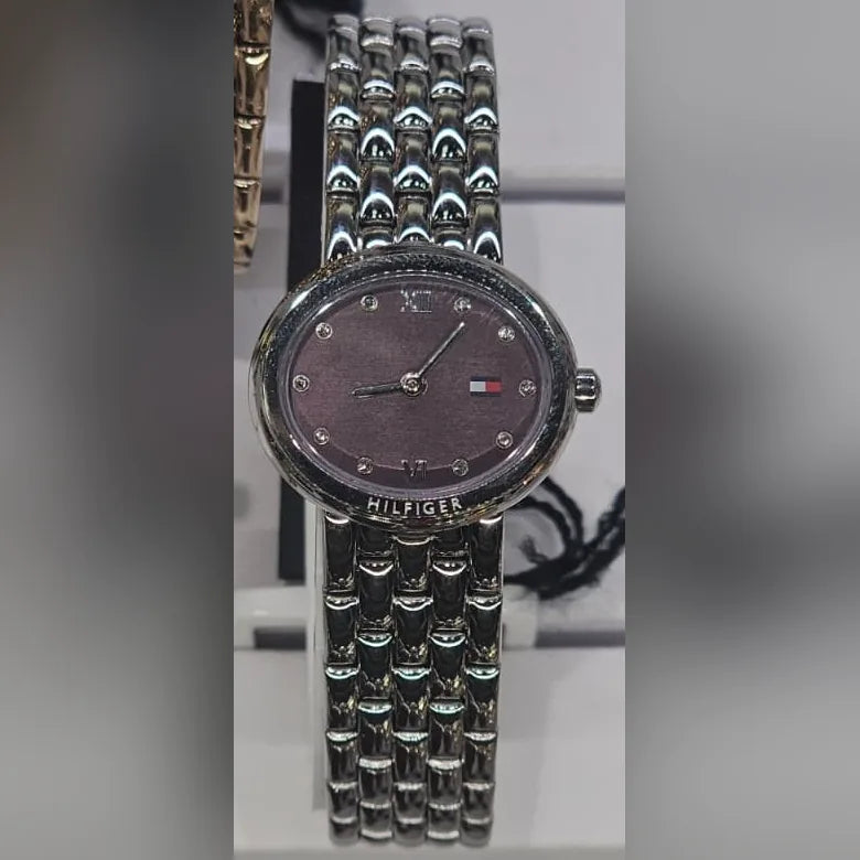 Tommy Hilfiger Petite silver oval, mauve dial