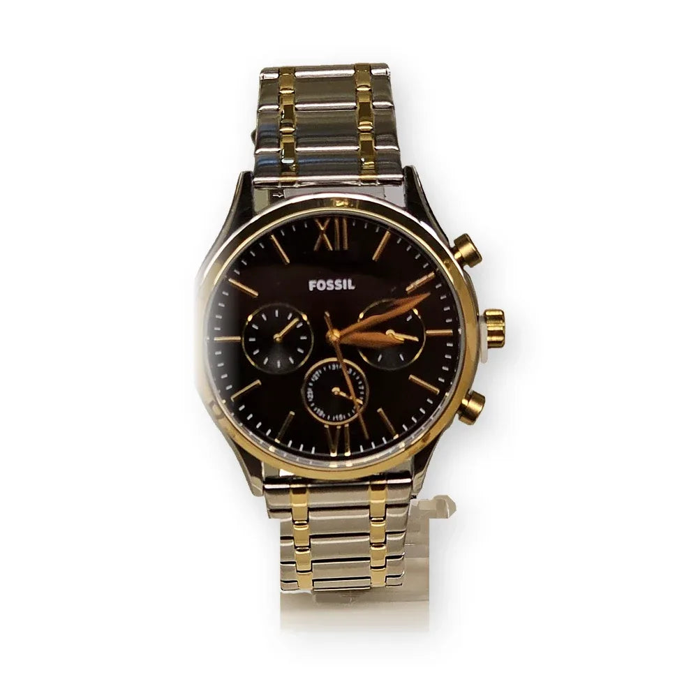 Fossil Two-tone chronograph, black dial