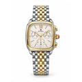 Michele Two-tone chronograph, white dial, two-tone bracelet