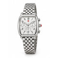 Michele Stainless chronograph, white dial, Arabic numerals