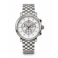 Michele Stainless chronograph, white dial, diamond-set markers