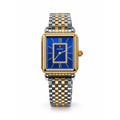 Michele Deco II two-tone, blue dial, diamond-set frame