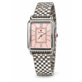Michele Deco II stainless, pink dial, diamond-set frame