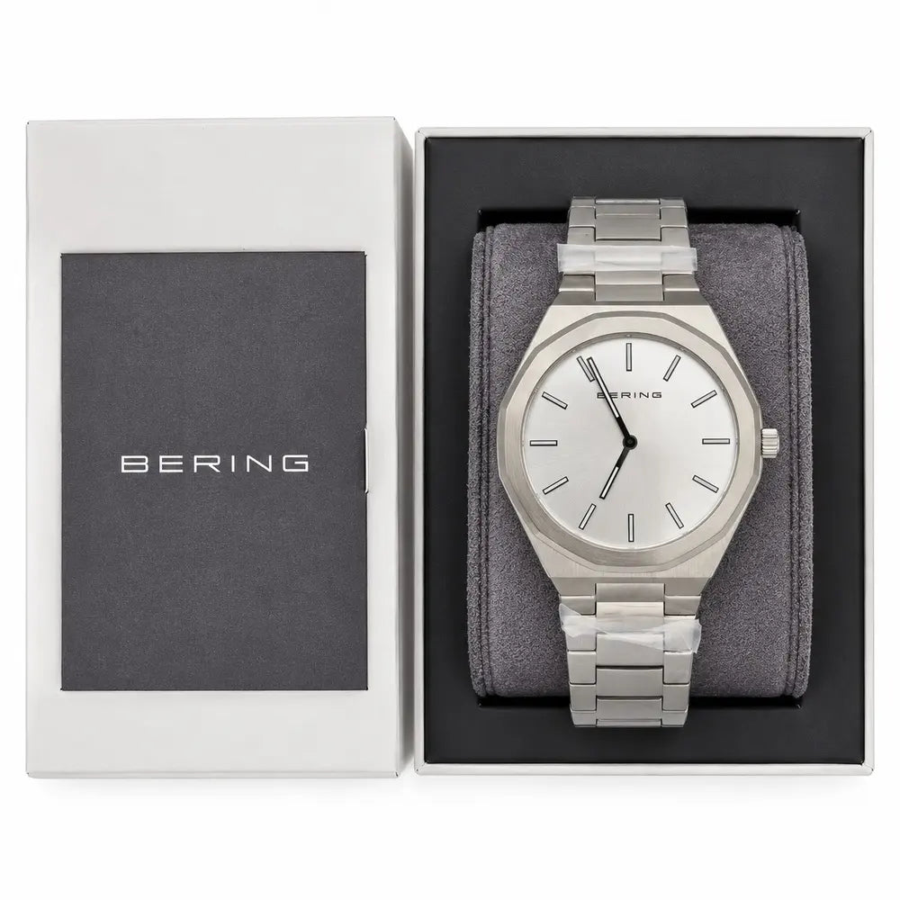 Bering Classic, silver dial, steel bracelet