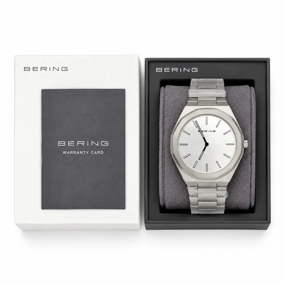Bering Classic, silver dial, steel bracelet