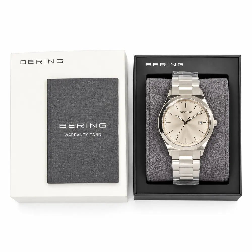 Bering Classic, silver dial, steel bracelet