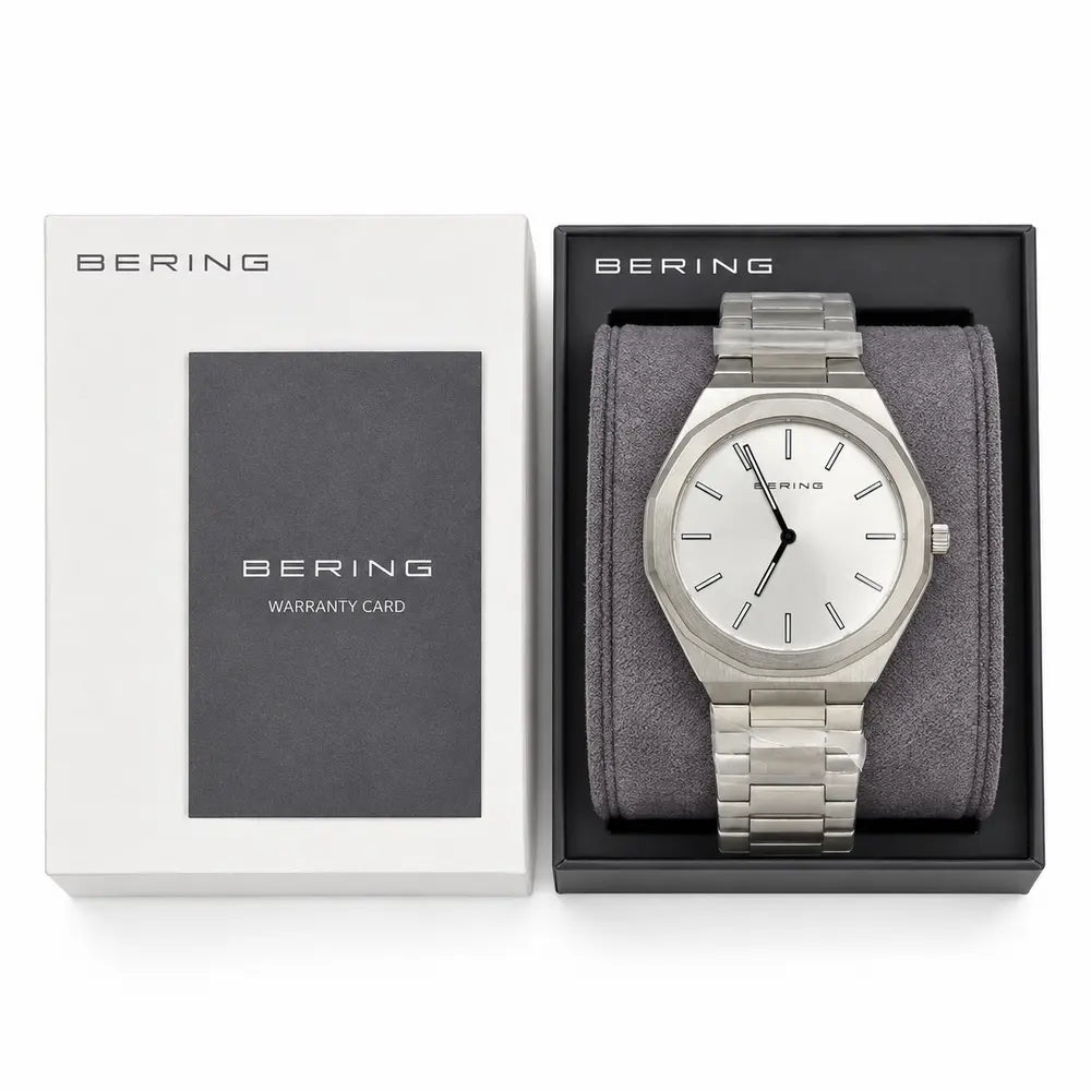 Bering Classic, silver dial, steel bracelet