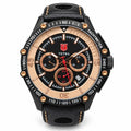 Tetra Chronograph 45mm, black & rose gold, leather