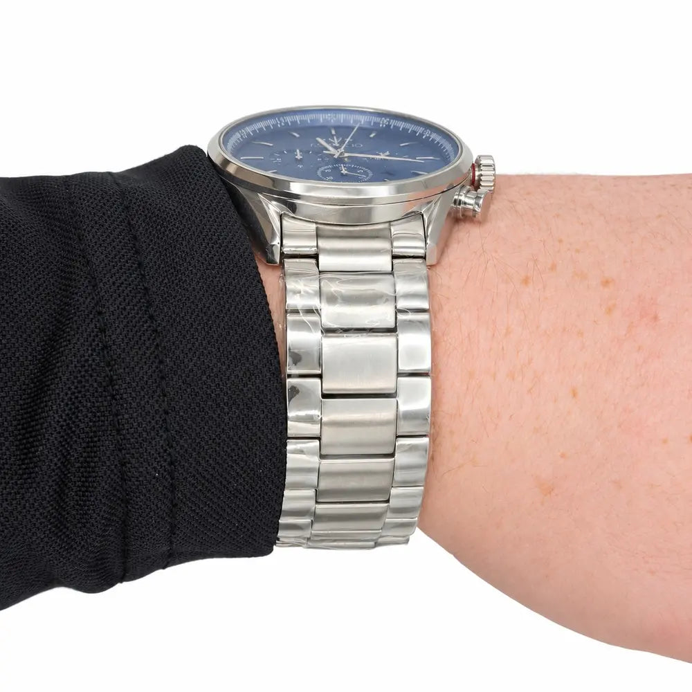 Vincero Chrono S, blue sunray dial, steel bracelet