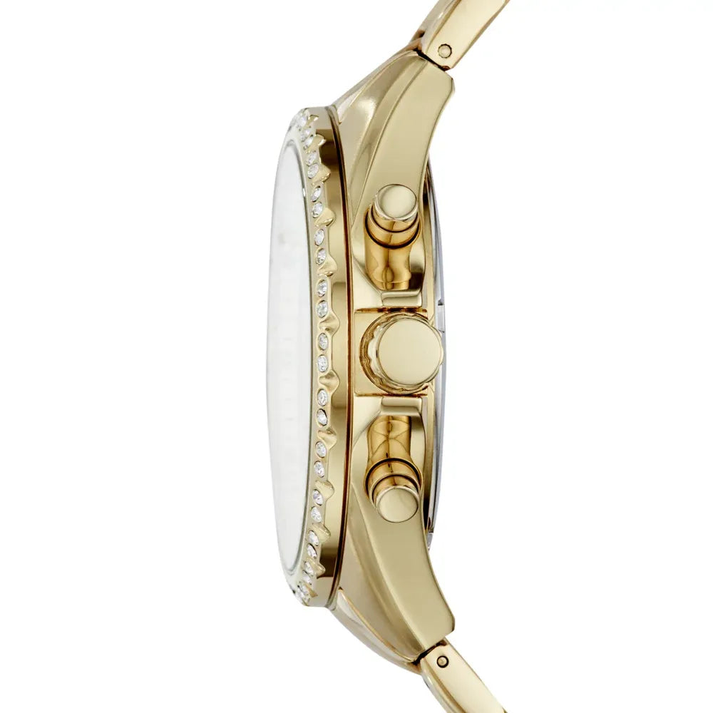Fossil Gold multifunction, crystal bezel