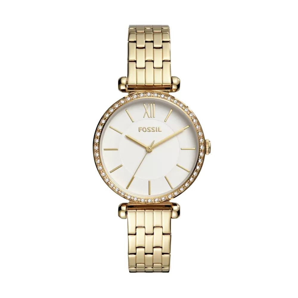 Fossil Gold link, crystal bezel