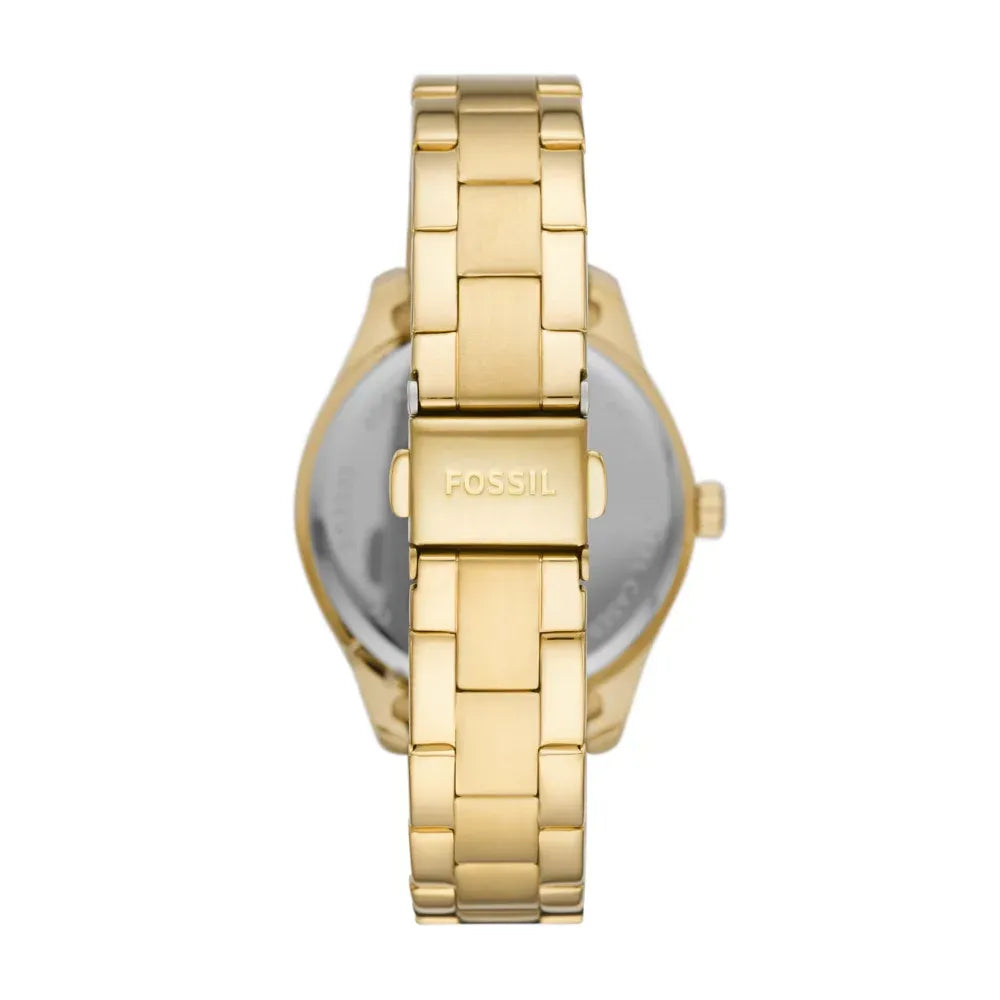 Fossil Gold multifunction, fluted bezel