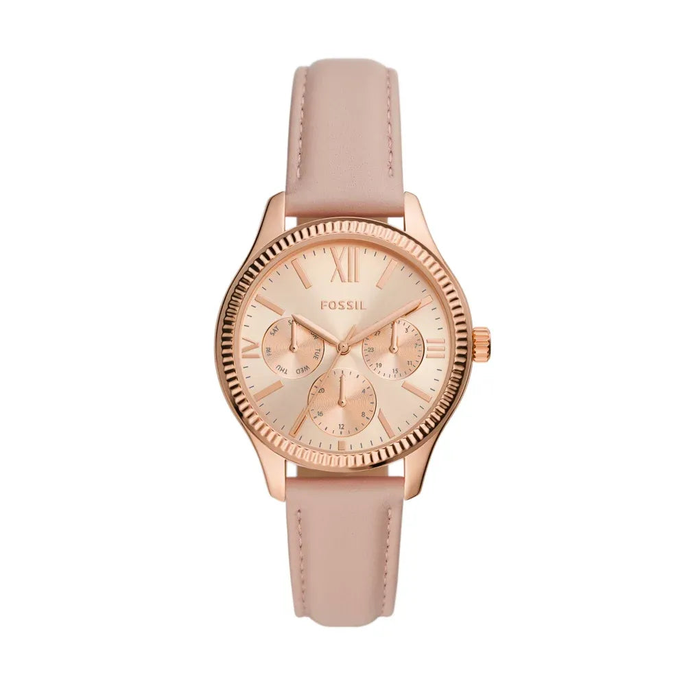 Fossil Rose-gold multifunction, blush dial
