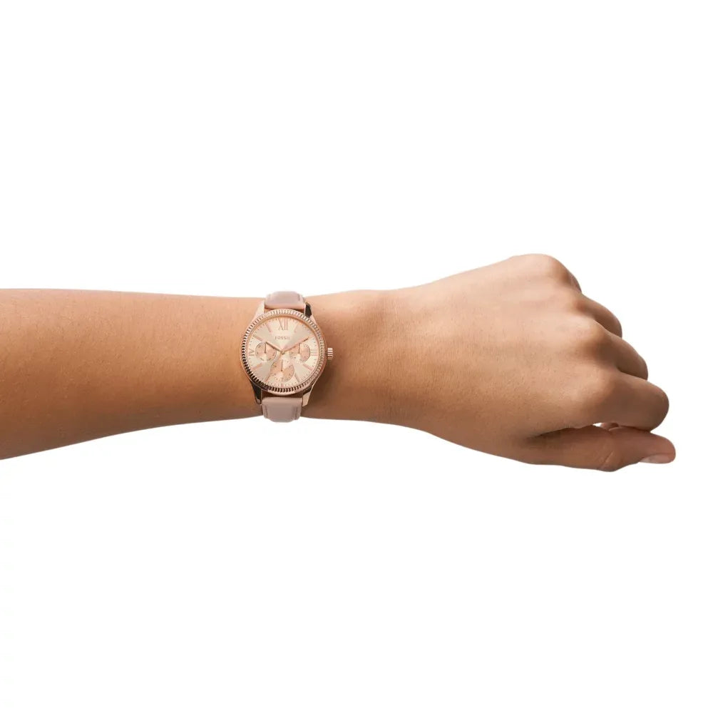 Fossil Rose-gold multifunction, blush dial