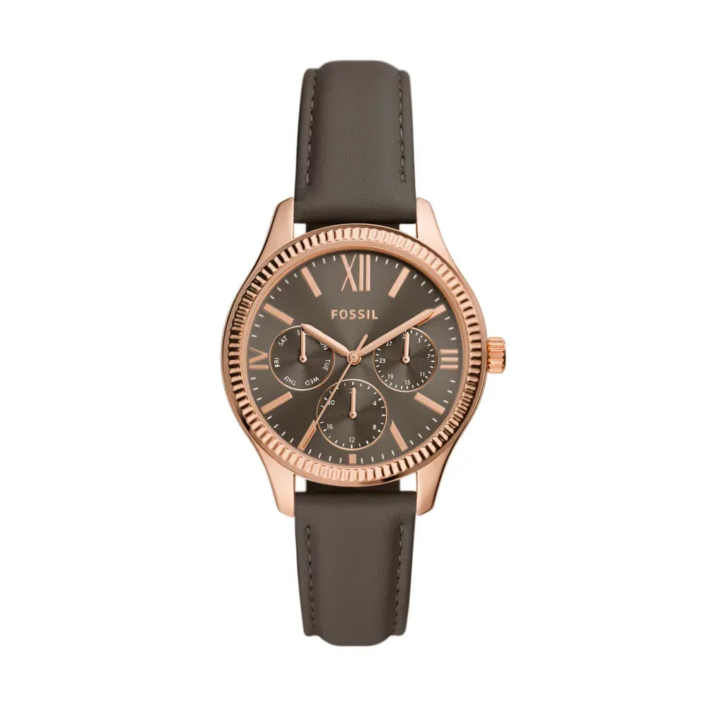 Fossil Rose-gold multifunction, brown dial