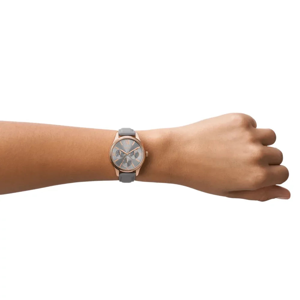 Fossil Rose-gold multifunction, brown dial