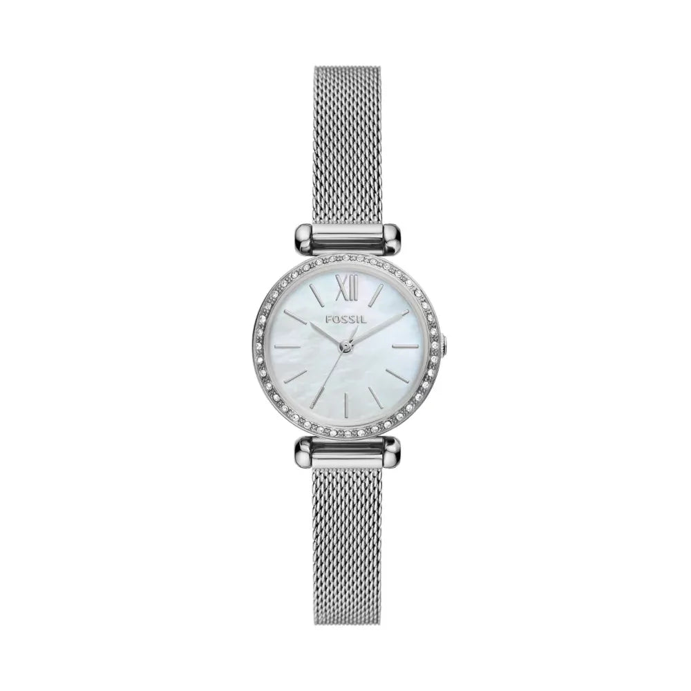 Fossil Silver mesh, mother-of-pearl dial