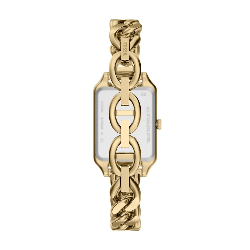 Fossil Gold rectangle, chain bracelet