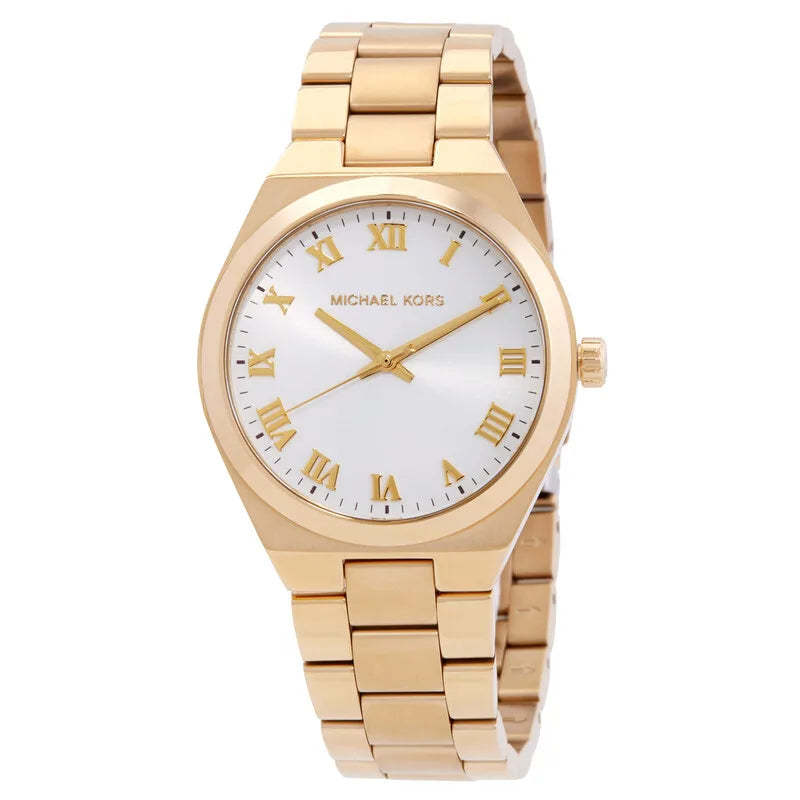 Michael Kors Gold, white Roman dial