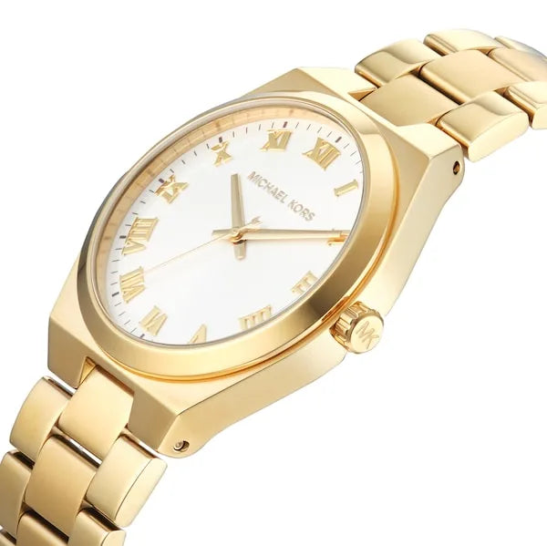 Michael Kors Gold, white Roman dial