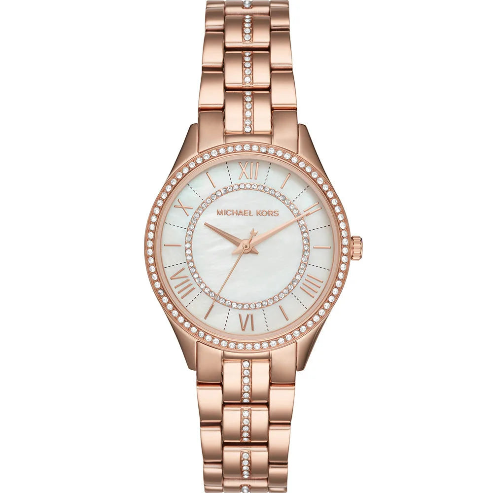 Michael Kors Rose-gold, crystal bezel, rose dial