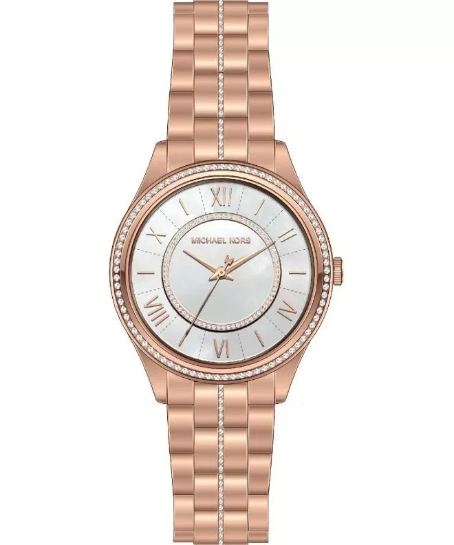 Michael Kors Rose-gold, crystal bezel, rose dial