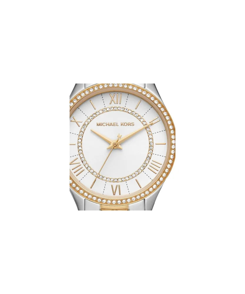 Michael Kors Two-tone, crystal bezel, white dial