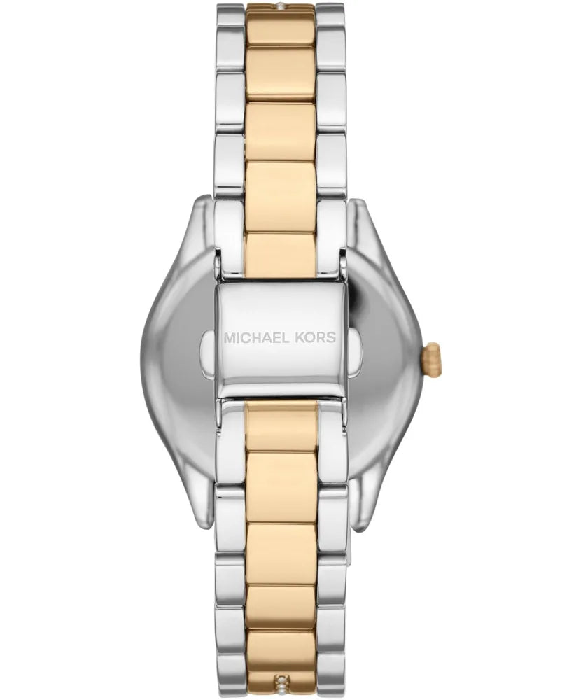 Michael Kors Two-tone, crystal bezel, white dial