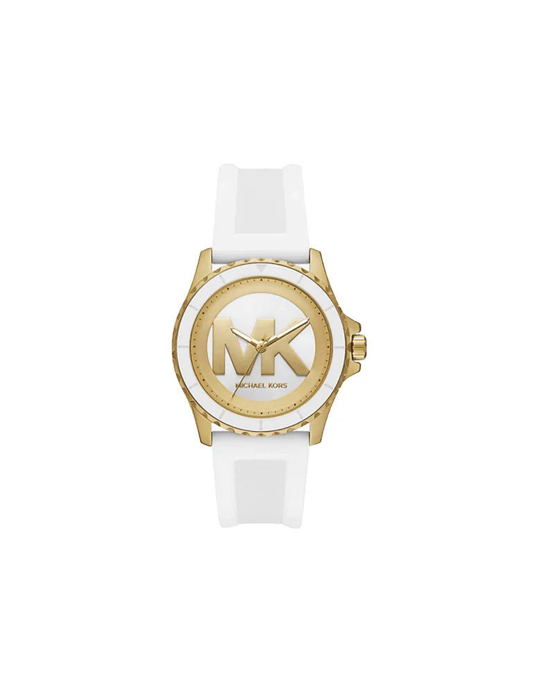 Michael Kors White MK logo, silicone strap