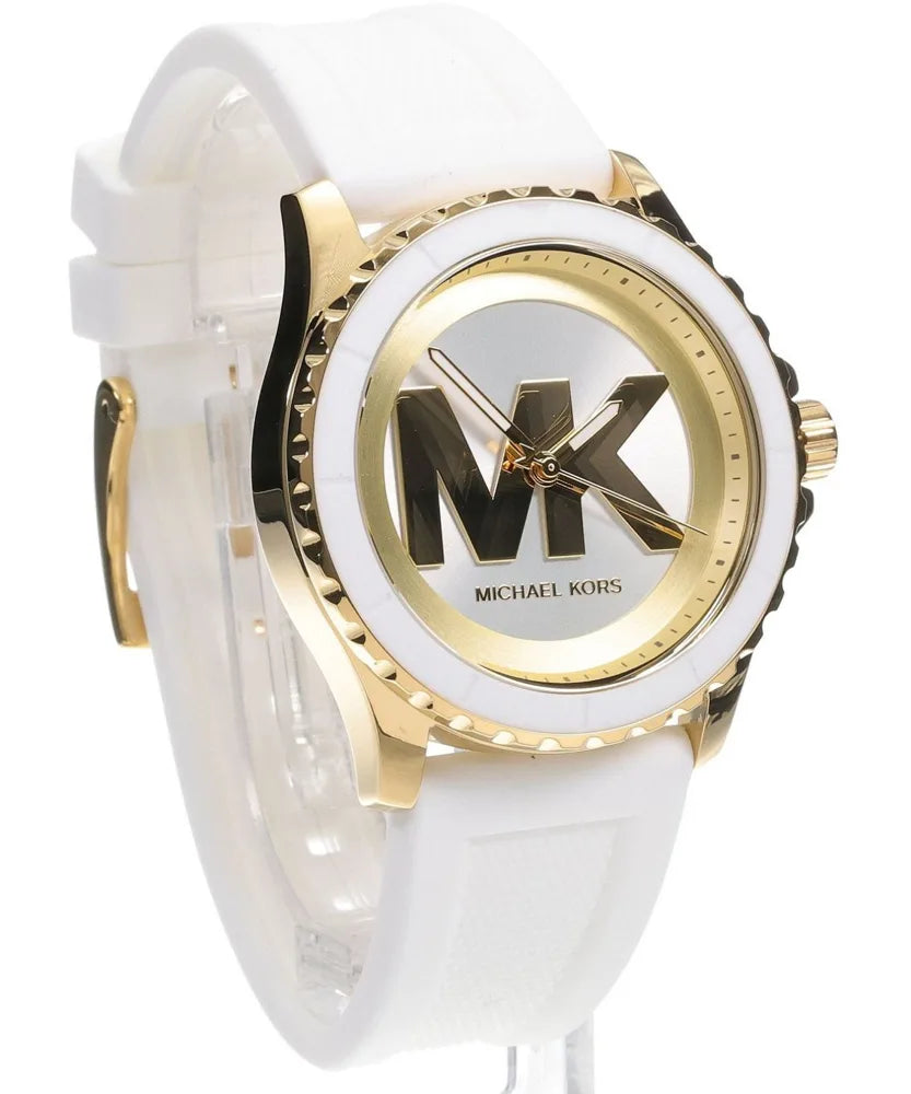 Michael Kors White MK logo, silicone strap