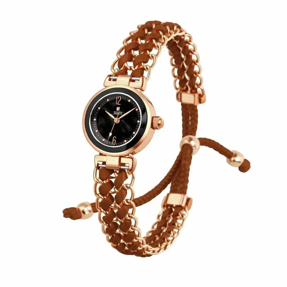 Montres Prestige Women’s black braided band, 25mm