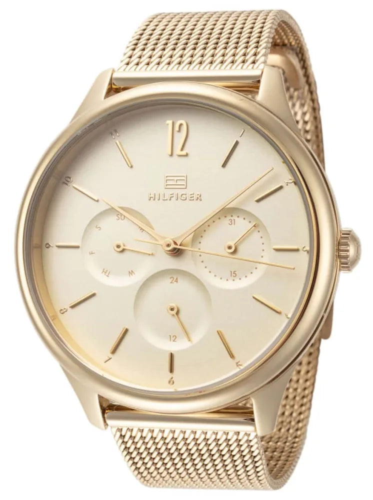 Tommy Hilfiger Rose-gold mesh multifunction