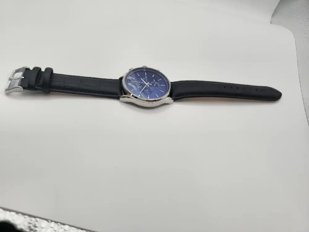 Vincero Chrono S, blue sunray dial, black leather