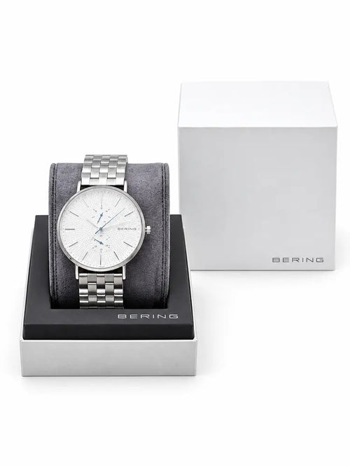Bering Classic 40mm, white dial, day & date