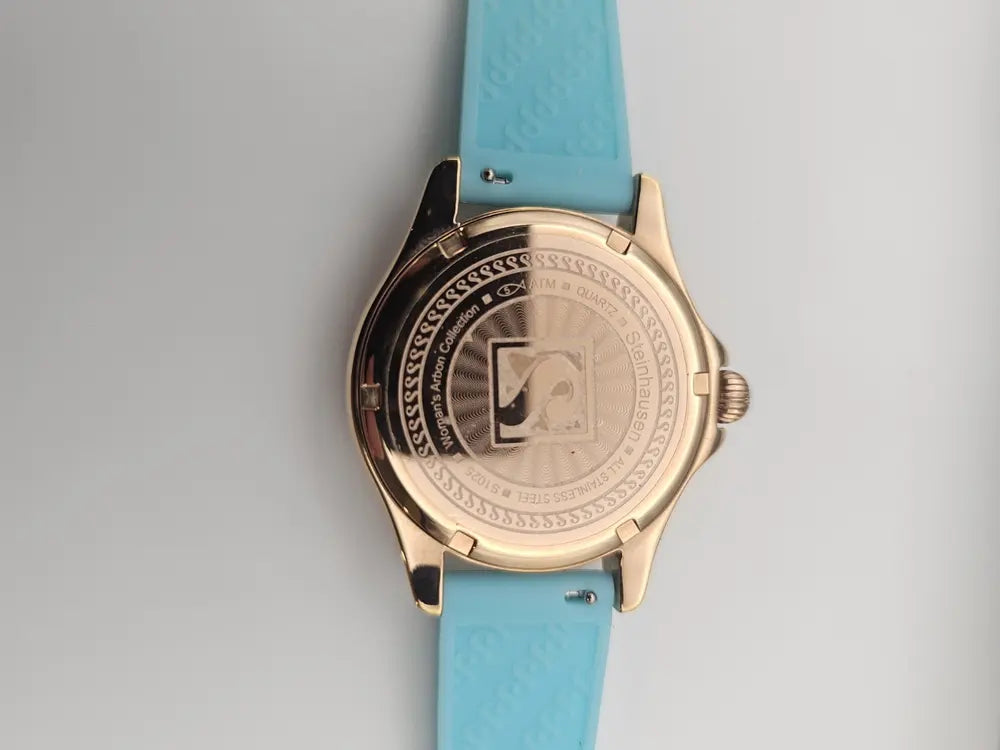 Steinhausen Arbon S1025 women’s 38mm, rose gold, blue silicone