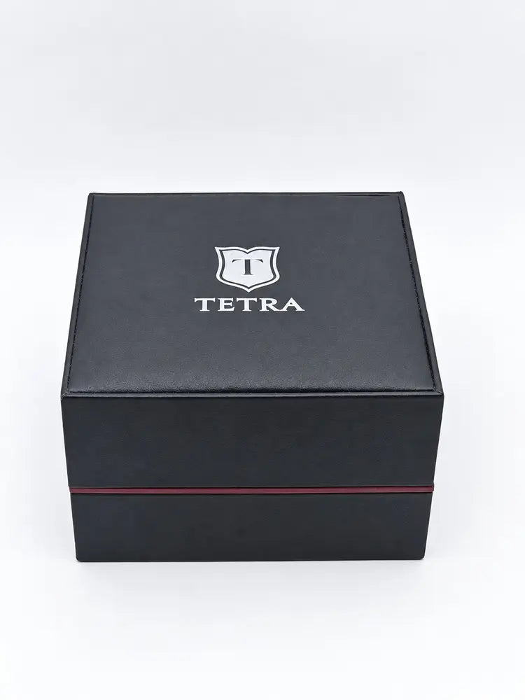 Tetra Torino Classico chronograph, rose gold & black leather
