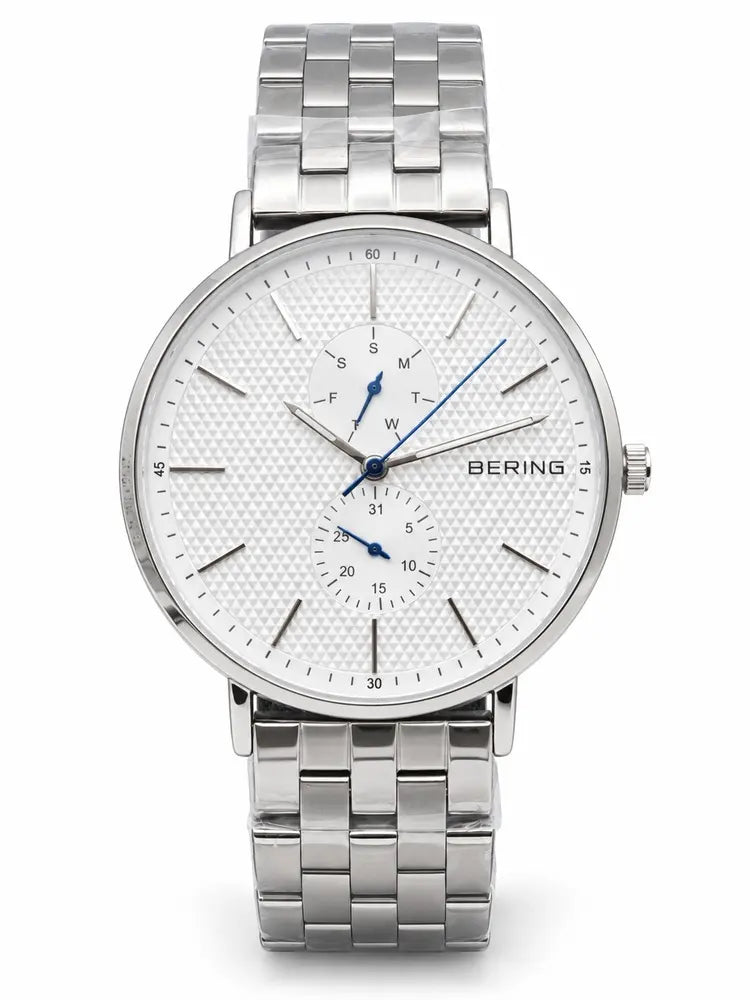 Bering Classic 40mm, white dial, day & date